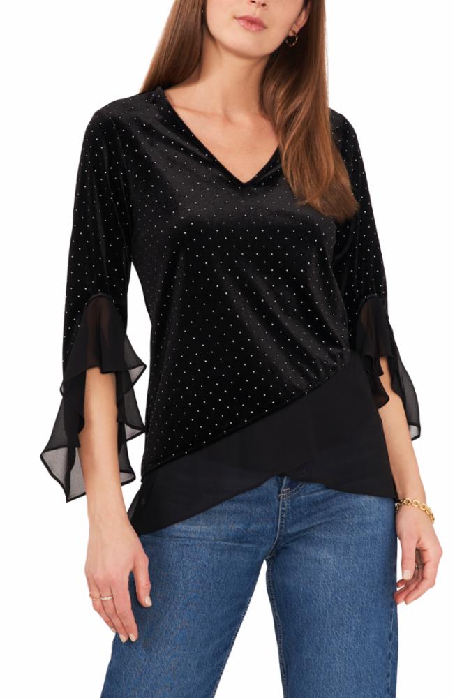 Vince Camuto Apparel V NECK WITH LAYERED BOTTOM AND RUFFLE SLV 060