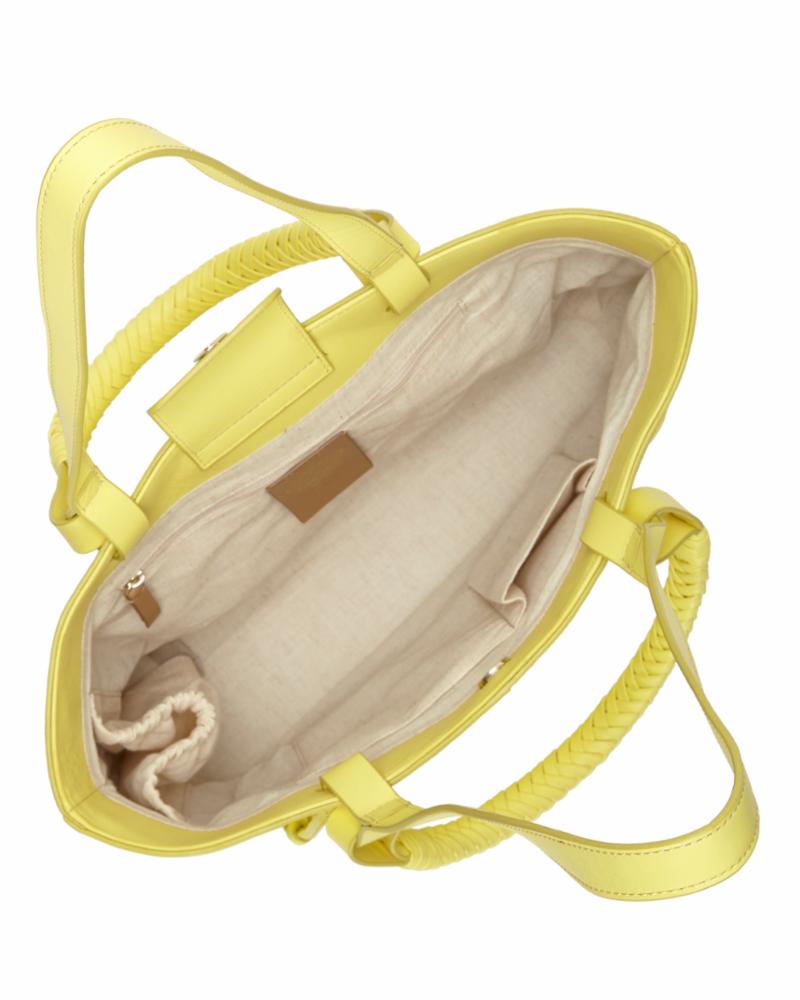 Vince Camuto, Bags, Vincecamuto Yellow Pebble Leather Tote