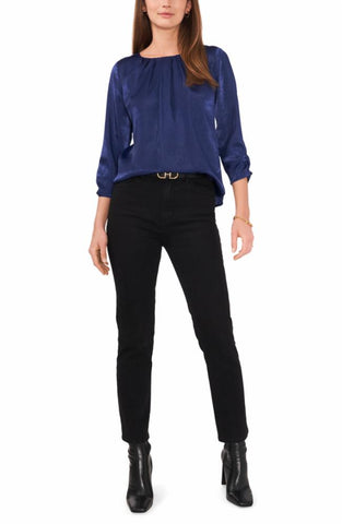 Vince Camuto Apparel PLEAT NECK BLOUSE W 3/4 SLV 407/CLASSIC NAVY