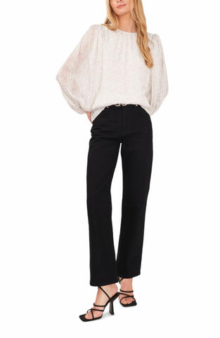 Vince Camuto Apparel CREW NECK BALLOON SLEEVE BLOUSE 103 NEW IVORY (VC)